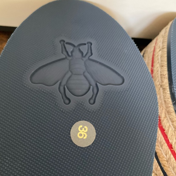 GUCCI 
Canvas Logo Lace-Up Platform Espadrilles 36 Greggio Grege - Picture 13 of 15